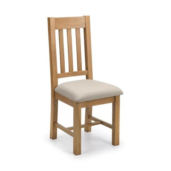 1-107 (2) The Craftology Nutmeg Linen Mango Wood Slat Back Dining Chairs (Set of 2)