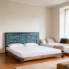 The Craftology Blue Painted Mango Wood Bed