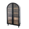The Craftology Arched Solid Mango Wood Curio Cabinet With 3 Drawers