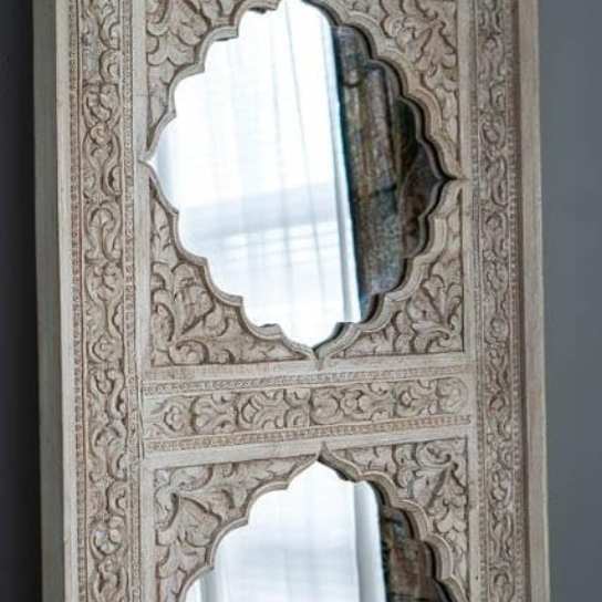 2 The Craftology Traditional Hand Carved Jharokha Rajasthani Style Wall Mirror Frame
