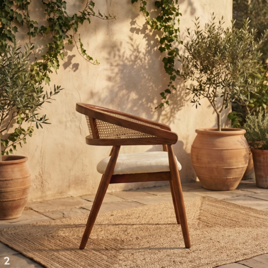 The Craftology Wooden Cane Accent Chair