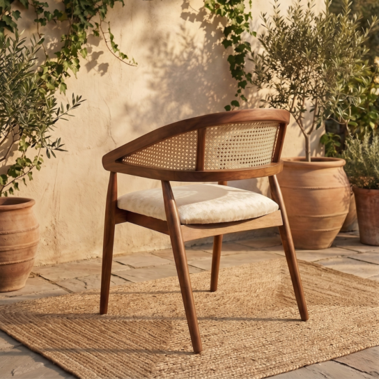 The Craftology Wooden Cane Accent Chair