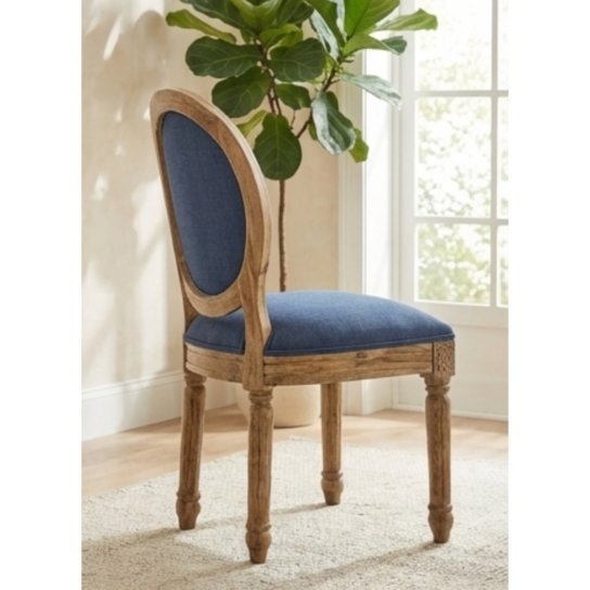 4 The Craftology Sheesham Wood Upholstered Dining Chair
