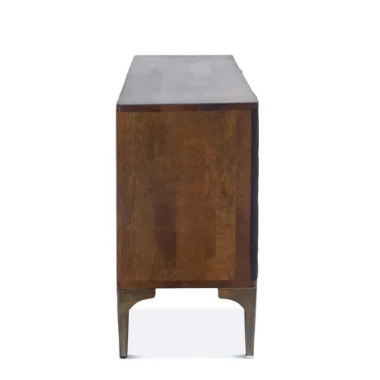 3 The Craftology Carving Wooden Sideboard In Honey Finish