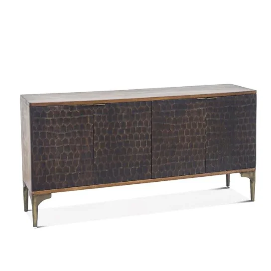 6 The Craftology Carving Wooden Sideboard In Honey Finish