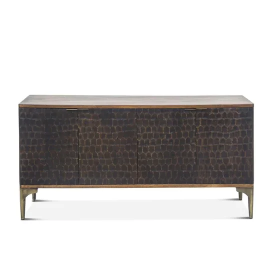 7 The Craftology Carving Wooden Sideboard In Honey Finish