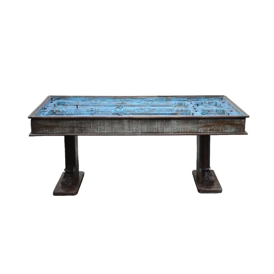 1 The Craftology Hand_Carving Dining Table with Door Top