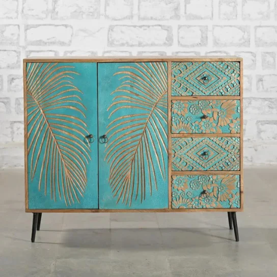 The Craftology Wooden Carved Chest of drawer
