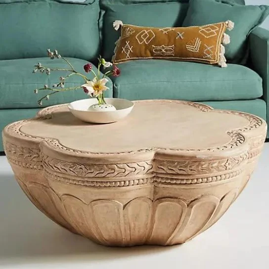 1 The Craftology Handmade Carving Coffee Table