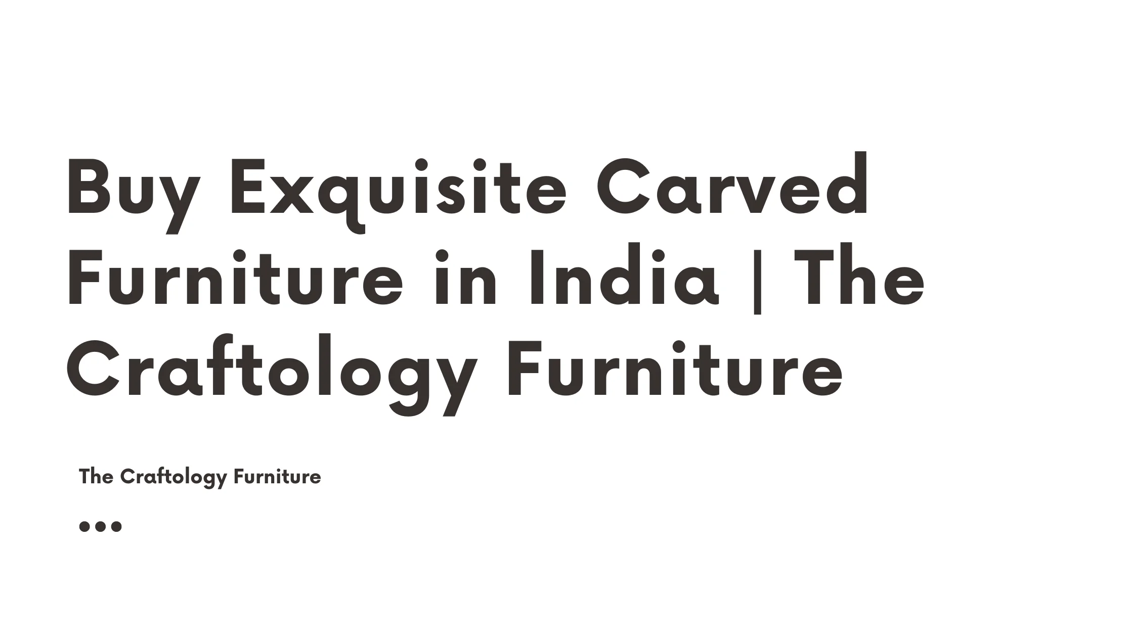 Buy Carving Furniture in India