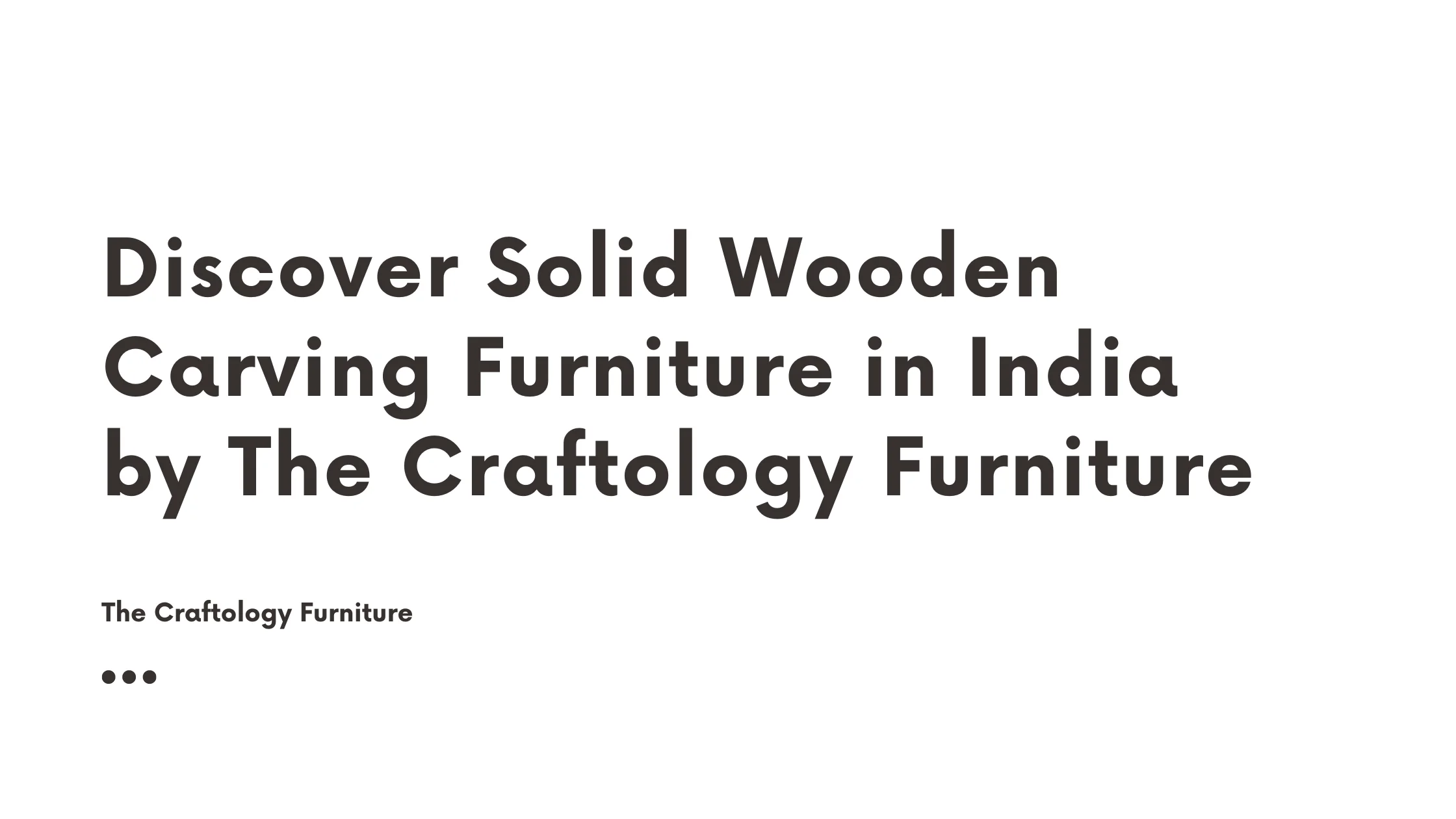 Furniture in India