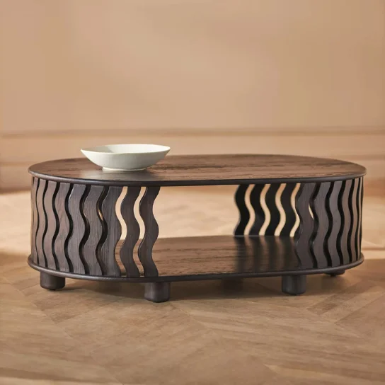 The Craftology Oval Mango Wood Coffee Table