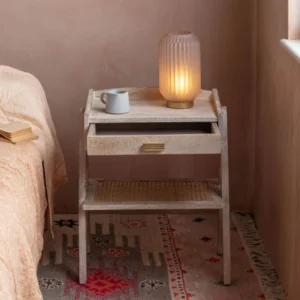 The Craftology Wooden Single Drawer Bedside with Canning Shelf