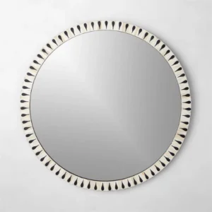 1 The Craftology Elegant Bone Inlay Round Mirror
