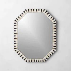 The Craftology Elegant Octagonal Bone Inlay Wall Mirror