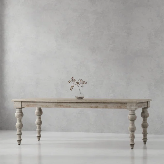 1 CROSSINGS EDEN rectangular wooden dining table front view