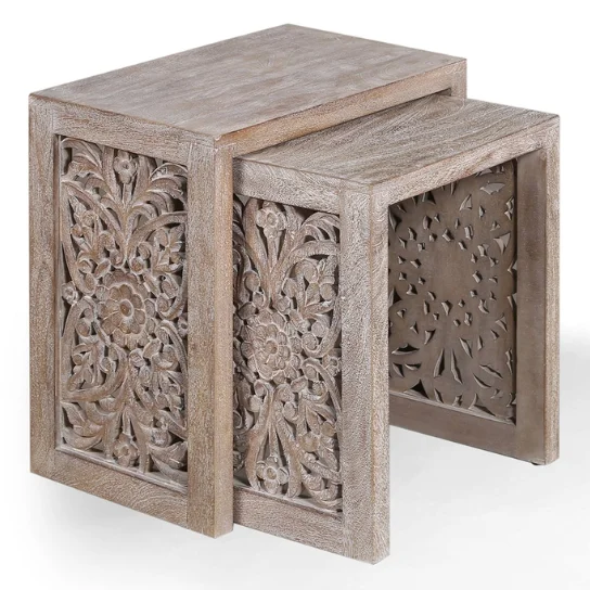 2 The Craftology CROSSINGS EDEN Chairside Nesting Table
