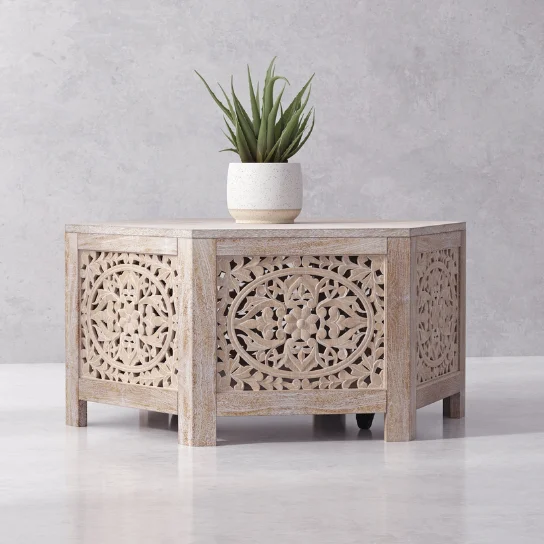 The Craftology CROSSINGS EDEN Hexagonal Cocktail Table