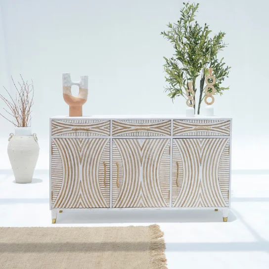 1 Sideboard Hand Carved Media Console