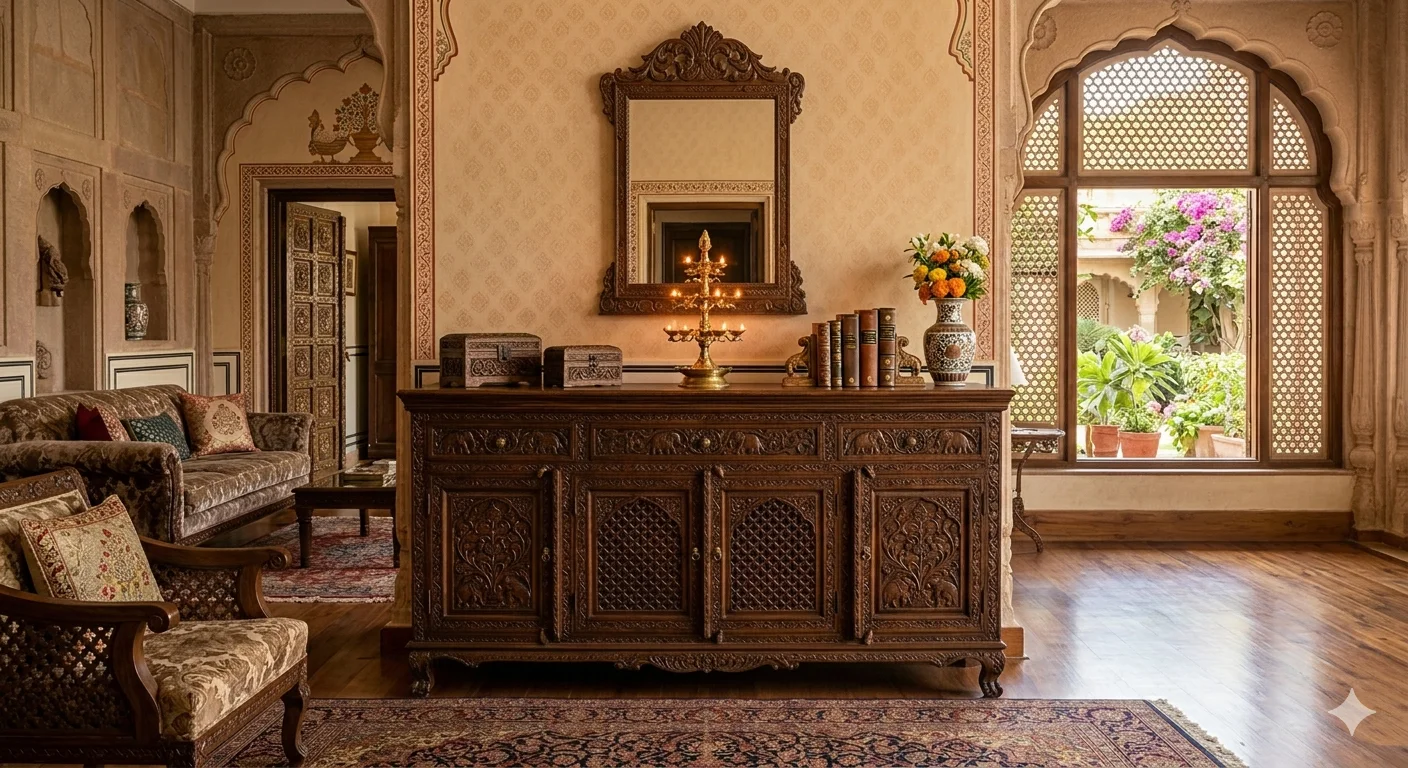 Designer Carving Sideboard Furniture in Solid Wood