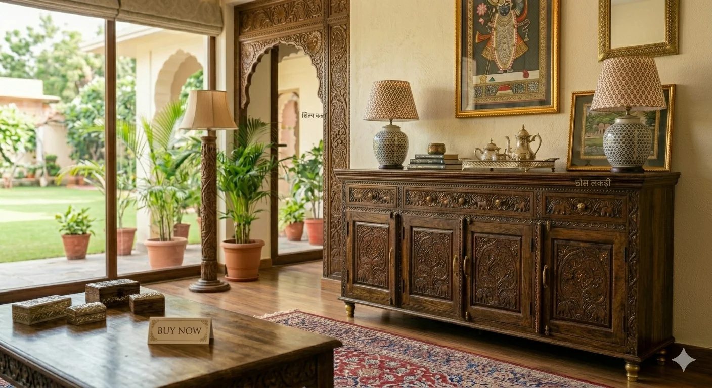 Buy Solid Wood Carving Sideboard Online