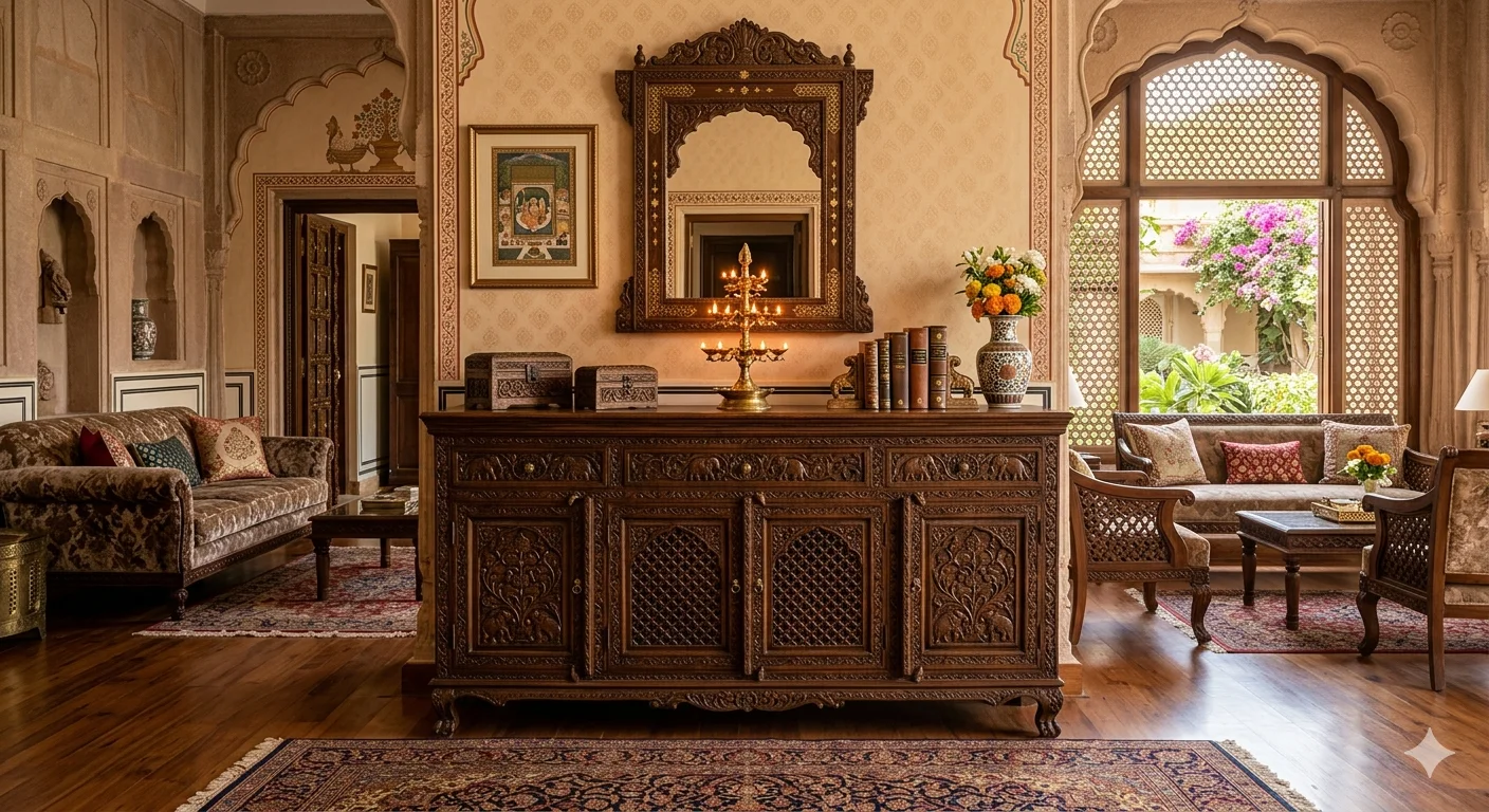 Best Wooden Carving Sideboard in India for Living Rooms