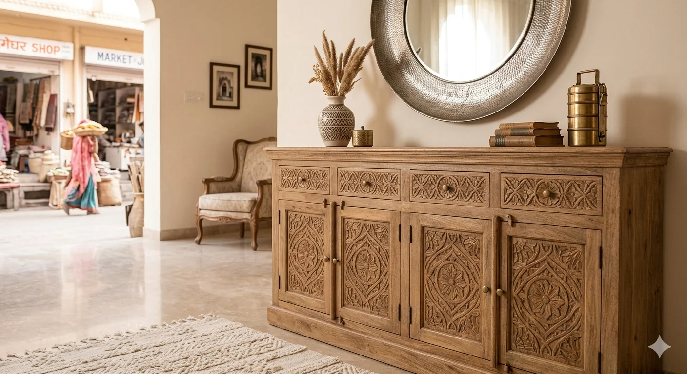 Buy Handcrafted Wooden Sideboard in India for Elegant Home Décor
