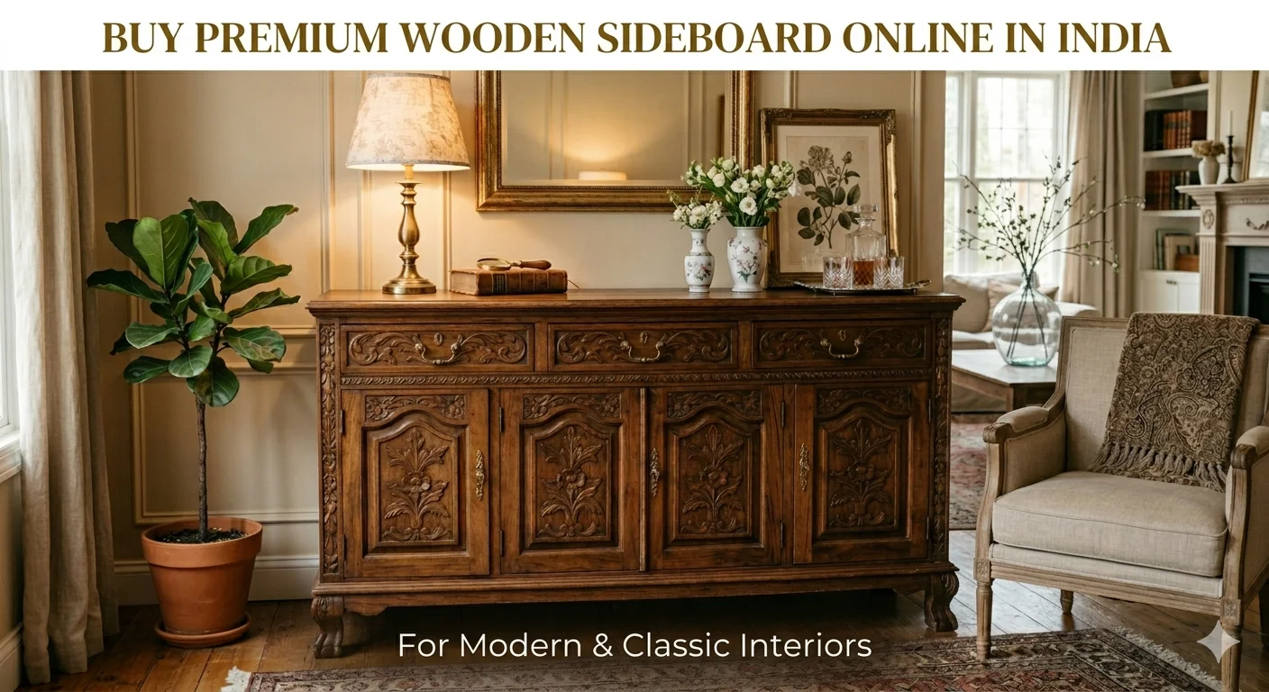 Buy Premium Wooden Sideboard Online in India for Modern & Classic Interiors